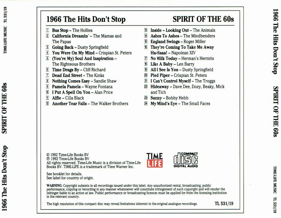 (CD) The Spirit Of The 60s - 1966 - The Hits Don't Stop - Napoleon XIV, Troggs - Bild 2 von 2
