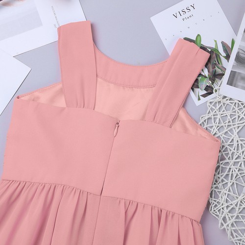 Mädchen Festlich Chiffon Kleider Kinder Sommer Hochzeits gefaltete Partykleider - Bild 47 von 63