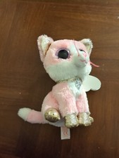 6  TY Beanie Boos Fiona Kitten Cat Pink Glitter Sparkle Plush
