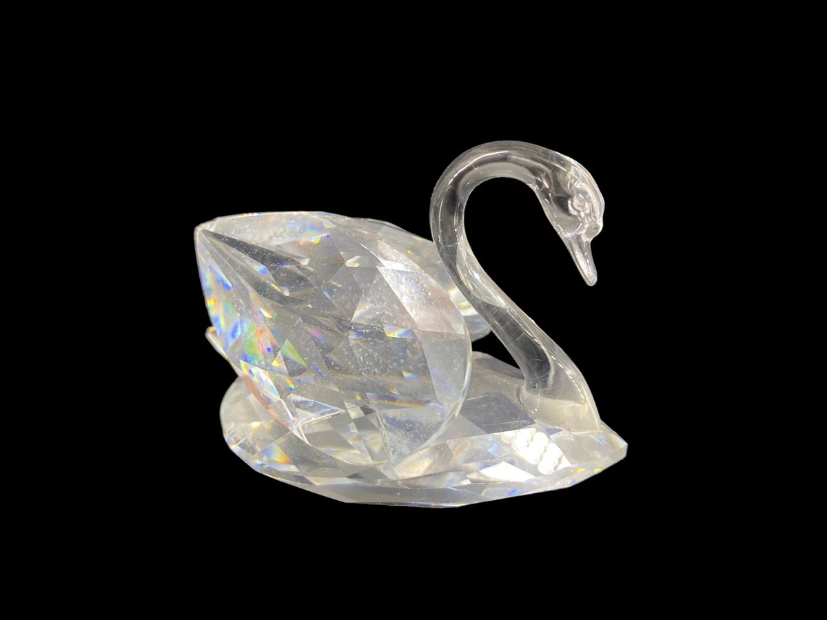 Vintage Swarovski Crystal Swan Figural Paperweight