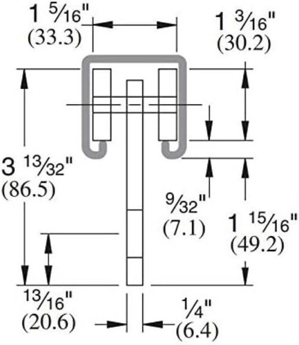 Heavy-Duty Trolley Assembly - Four Bearing - For All 1-5/8" Channel - 300lb Load - Picture 5 of 7