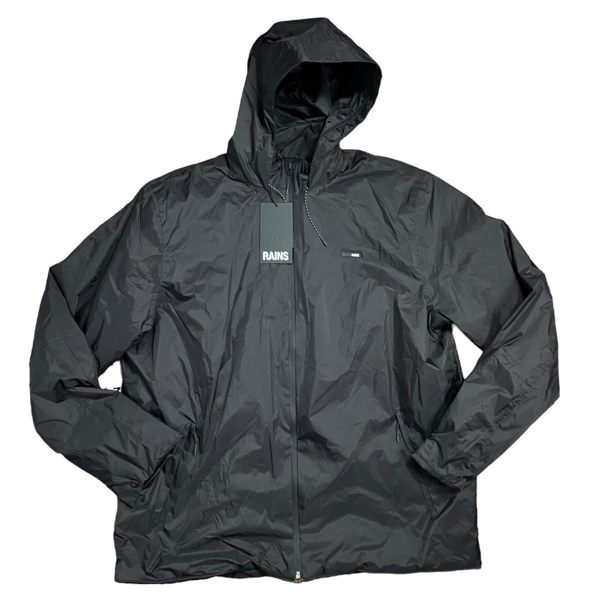 Rains Jacket Adult XL Black Padded Nylon 15470 Full Zip