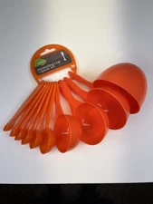 Cook's Kitchen Measuring Cup Spoon Set Orange 10 Piece Set 1/8 Teaspoon - 1 Cup