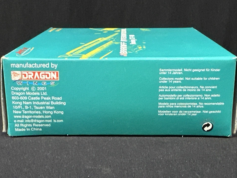 Avión diecast verde Jet-X Braniff International Boeing 727-100 1:400 JX034 Foto 2 de 4