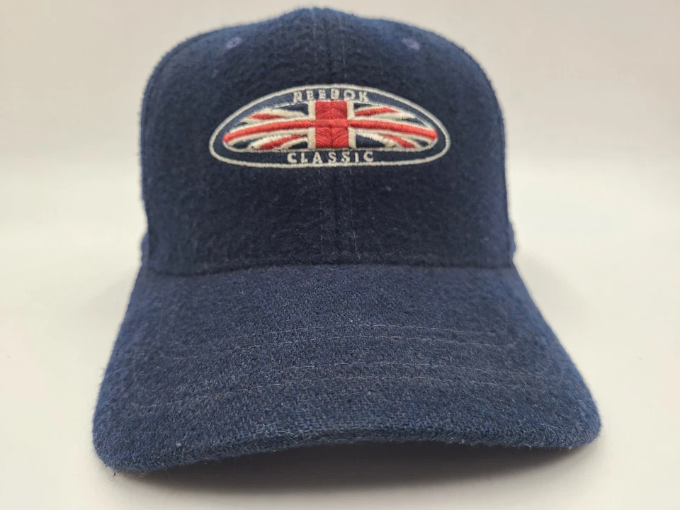 Gorra ajustable clásica vintage Reebok mezcla de lana Union Jack hombres mujeres azul Foto 2 de 4