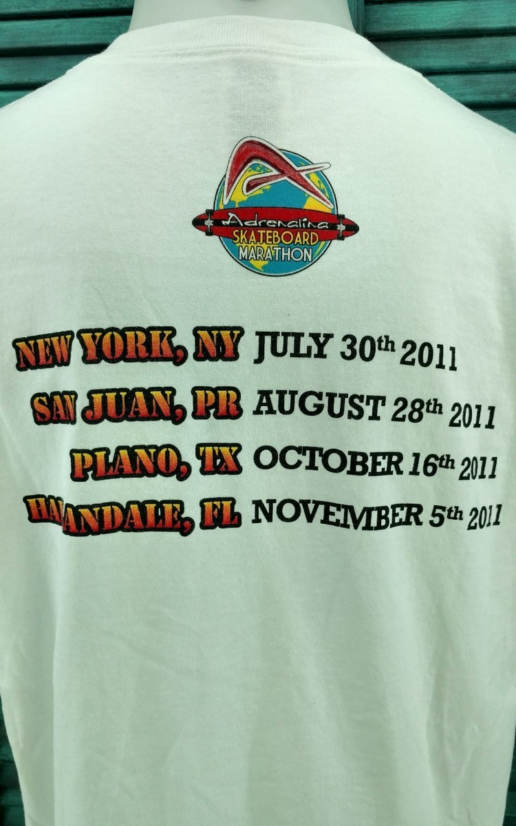 T-shirt Blanc Adrenalina Marathon World Tour 2011 – Taille L – État Correct