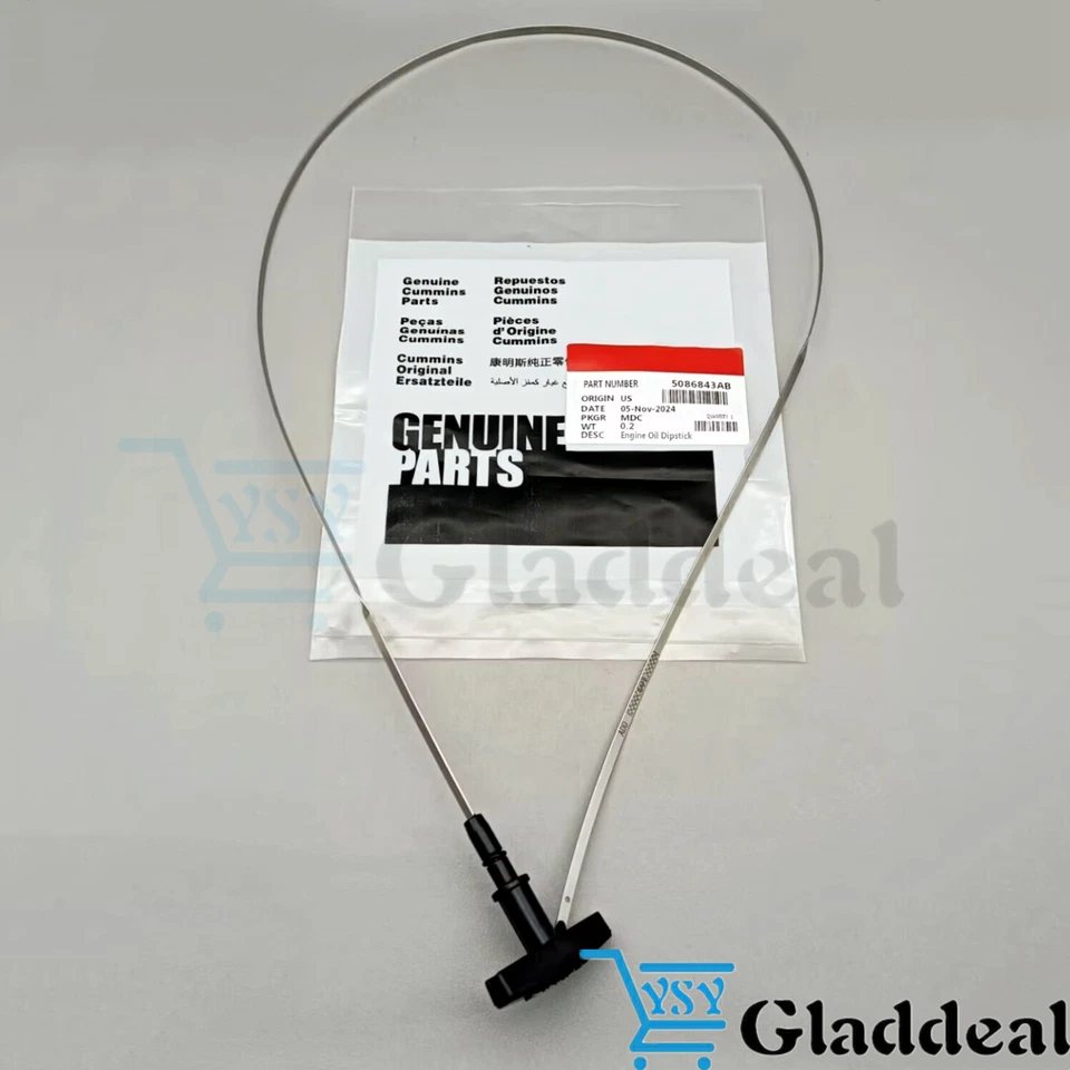 Varilla de medición de aceite de motor genuina para Ram 2500 3500 Cummins 2003-2006 5,9 L 5086843AB Foto 2 de 4