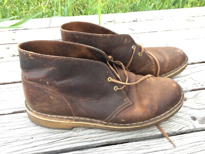 CLARKS Originals 13279 Leather Chukka Boots Brown Lace Up Shoes Size 10 M  Men’s