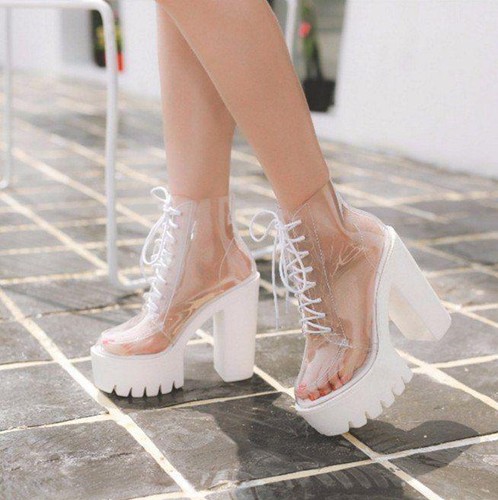 Ankle Boots Lace Up Platform Shoes 