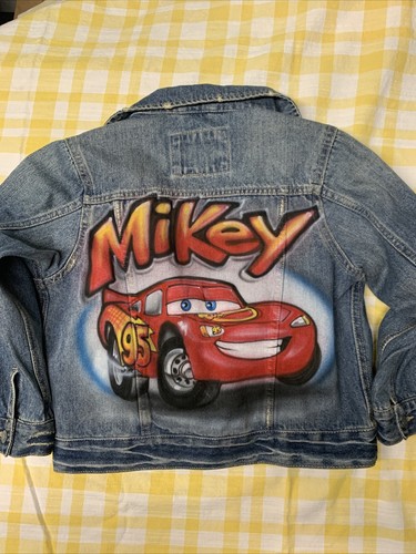 disney pixar cars airbrush jean jacket 