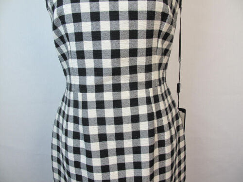 Neu mit Etikett Dolce & Gabbana schwarz weiß kariert ärmelloses Kleid Gr. 44 Einzelhandel $ 1695 - Bild 3 von 12