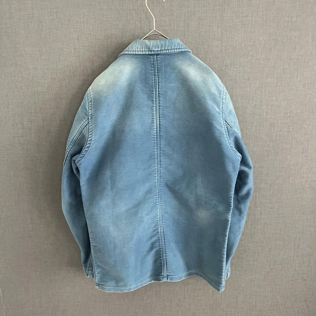 VISVIM CUNNINGHAM SMOCK DAMAGED MOLESKIN Jacket Indigo Cotton Size 2 Used