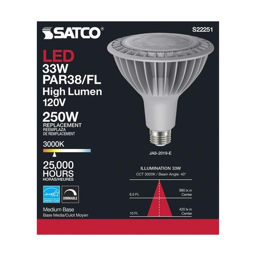 Satco S22251 - 33 Watt PAR38 High Lumen LED Light Bulbs - 3000K - Picture 5 of 11