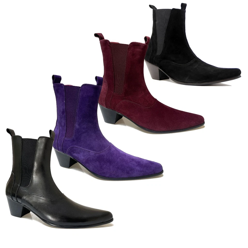 MADCAP ENGLAND MADCAP HERREN MOD RETRO 60er KUBANISCHER ABSATZ WINKLEPICKER CHELSEA BEATLE STIEFEL - OUTLAW