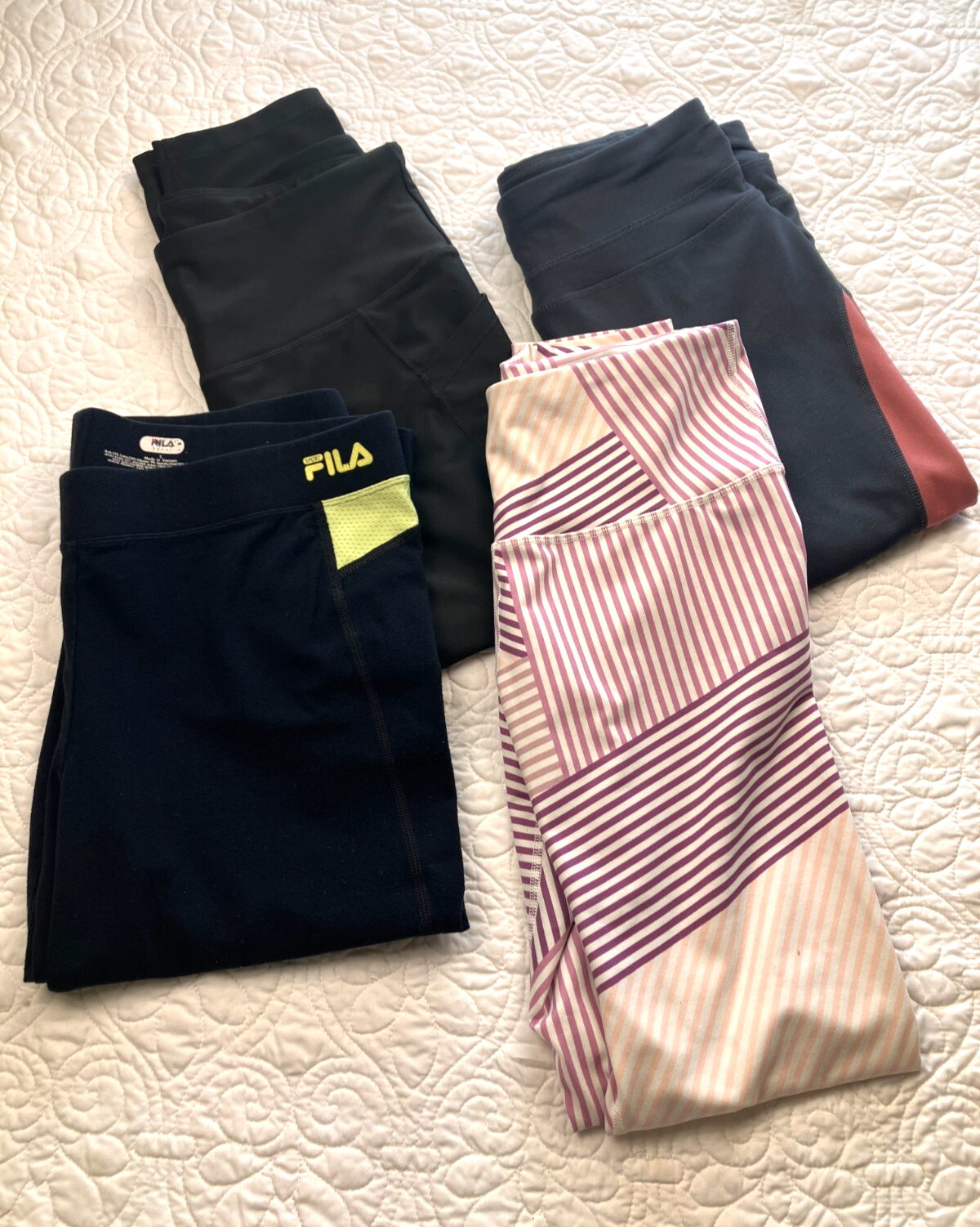 Lof di 4 leggings donna taglia Large: Fila Halcyon Hype Oldy Navyve