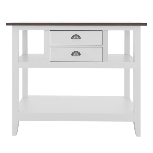 3 Tiers Console Table Entryway Open Storage Sofa End Table w/ Shelve 2 Drawers - Picture 2 of 9