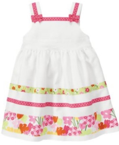 NWT Girls 18-24 Gymboree TEA TIME AFTERNOON Cotton White/Pink 3pc DRESS & HAT - Picture 3 of 3