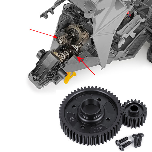 FLYXM CENTER DIFF OUTPUT INPUT GEAR 51T & 20T FOR TRAXXAS 1/5 X-MAXX 8S 1/6 XRT - Picture 2 of 11