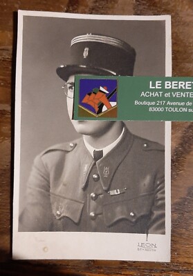 Carte Photo LEON à Beyrouth 1930s Chef Musique Médaille Liban Troupes du Levant