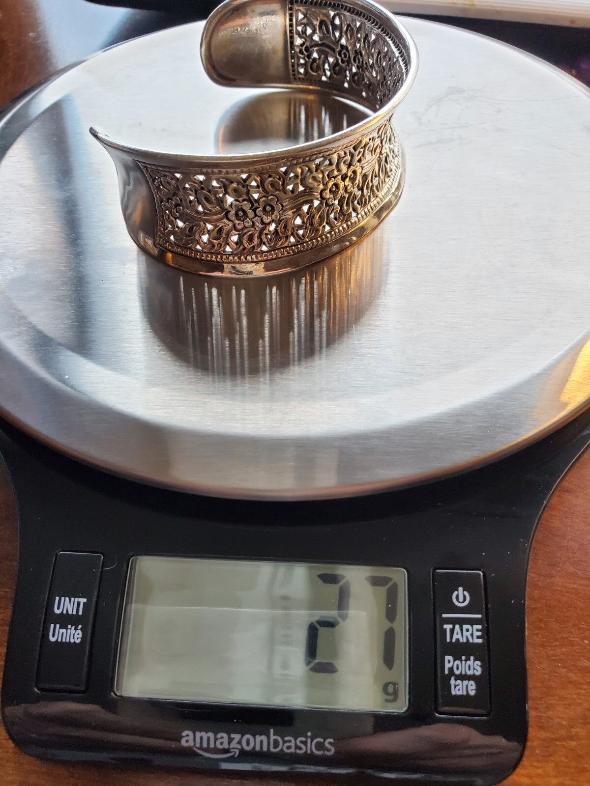 One inch cuff   Bali bracelet made in Thailand 925