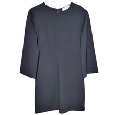 EVERLANE Womens Size S Ponte Knit Crew Neck 3/4 Bell Sleeve Mini Dress in Black