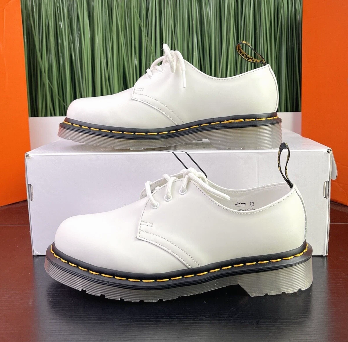 RARE Dr Martens 1461 Iced White Leather Oxford Shoes Mens 5 / Womens Size 6