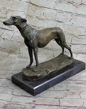 Art Deco by French ArtisanFermiet Greyhound Family Dog Bronze Sculpture Statue