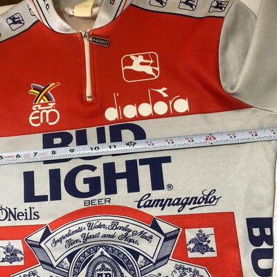 Veste Vintage Giordana Bud Light - Années 90, Rouge, Taille L, Collection Eddy Merckx