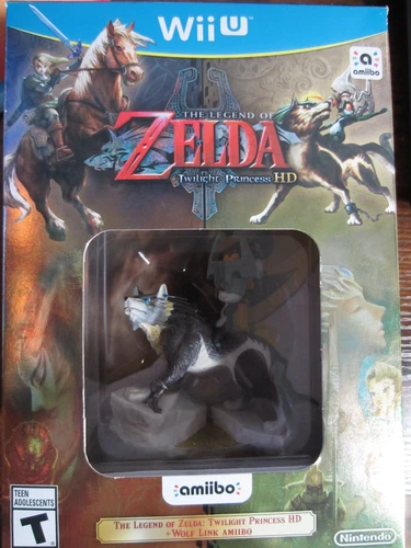 The Legend of Zelda: Twilight Princess HD (Wii U, 2016) + Wolf Link Amiibo New