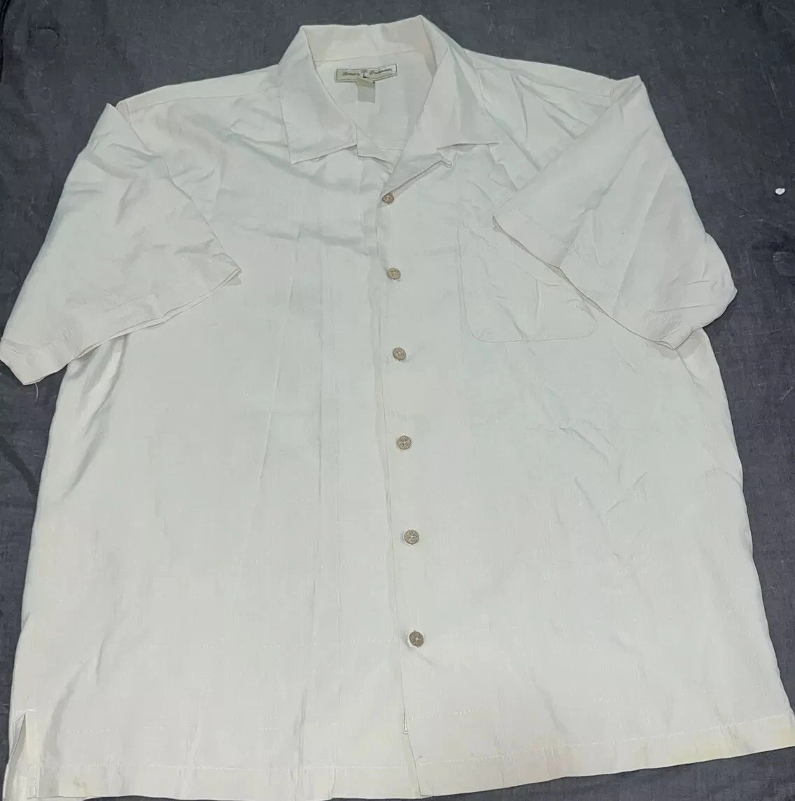 Tommy Bahama 100% Silk Button Down Shirt Mens Size Large Beach Resort Vacation