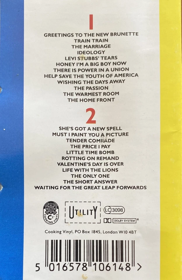 Billy Bragg Victim Of Geography UK Cassette - Image 2 of 4