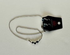 Paparazzi Blue Crystal Necklace Earrings Set Silver Tone Lightweight NWT