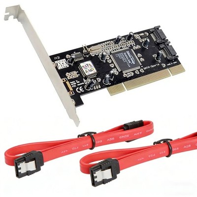 PCI 2 Ports SATA Internal RAID Controller Card w/Low Profile Bracket US Stock