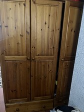 3 Door Freestanding Wooden Wardrobe with 2 Drawers Brown 200x150x60cm
