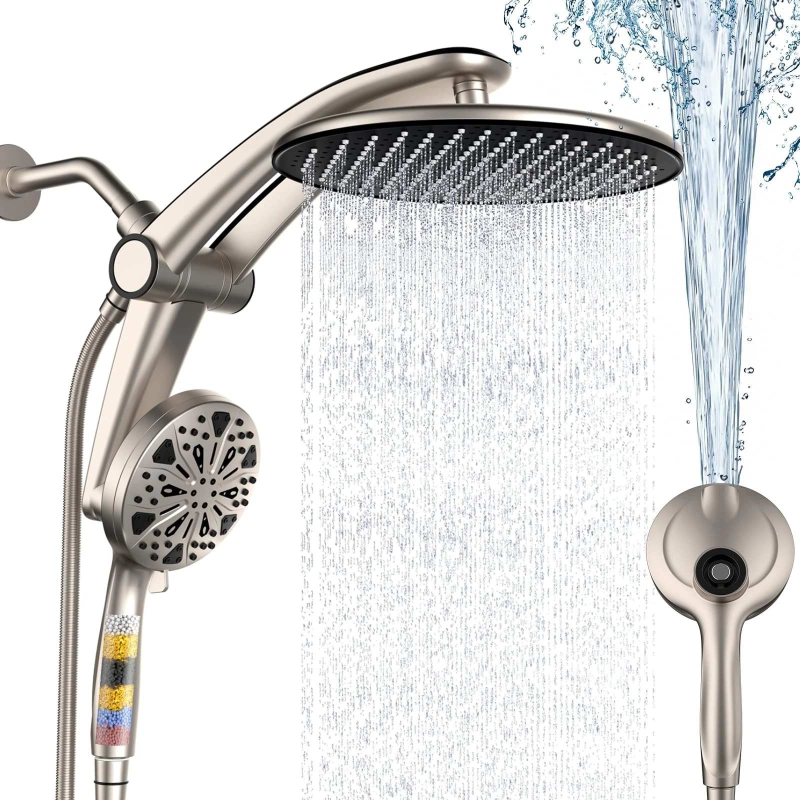 Shower Head with filtered Handheld High Pressure daul Shower Heads with Handh...