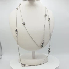 BRIGHTON 'Halo Long' Station Necklace SWAROVSKI Blue & Purple Crystals 44"