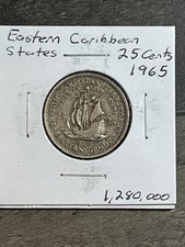 1965 Eastern Caribbean States 25 Cents - Beautiful Coin - #B-089