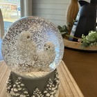 White Snow OWLS Winter Snow Globe Music Box We Wish You A Merry Christmas  — photo 3