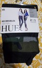 HUE 2 in 1 Reversible Denim High Rise Skimmer- Size XS Black/Camo Print — photo 1