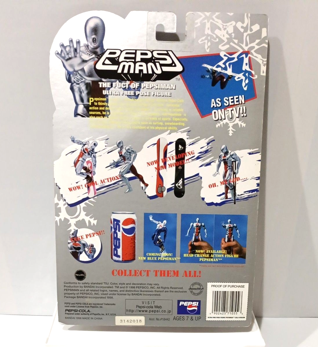 Pepsi Man boarding 新旧2個＋オマケセット PEPSI MAN Pepsiman Ultra Free Pose Figure Cola Ver. Limited 1998