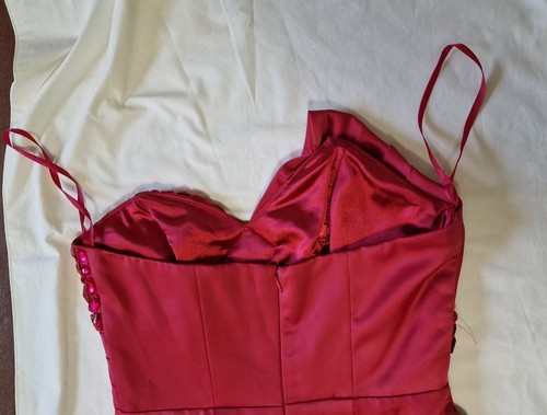 Jane Norman Bejewelled Ruched Bodycon Dress Size 10 Pinky Red Strapless Short - Picture 15 of 16