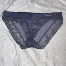 Victoria's Secret Bikini Panty Women's Sz M Gray Lace NWT