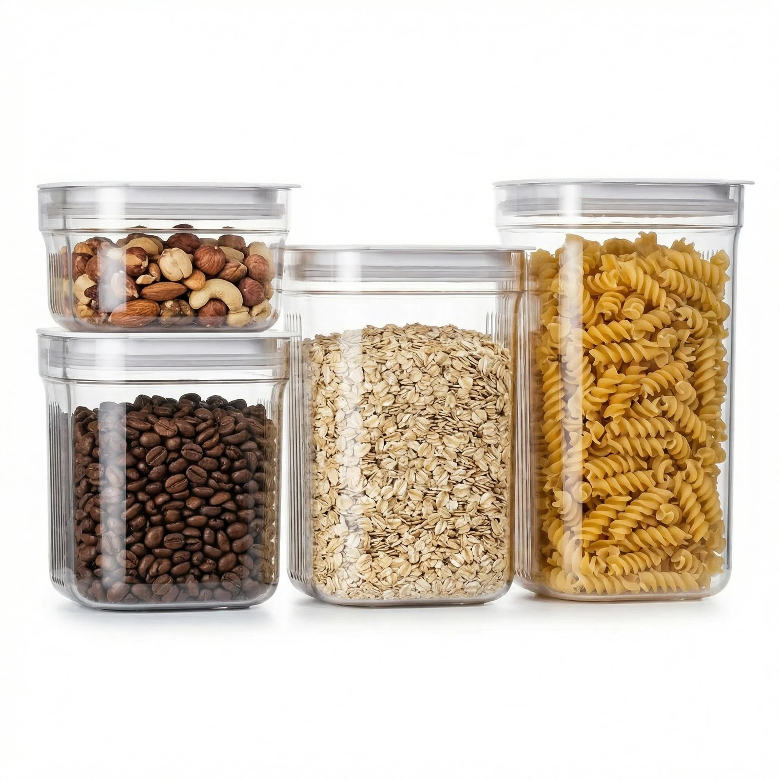 Airtight Food Storage Containers with Lids, 4 Pcs Set BPA Clear Kitchen Pantr...