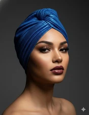 Women's Knotted Headwraps African Turban Beanie Hair Covers, 2Pack