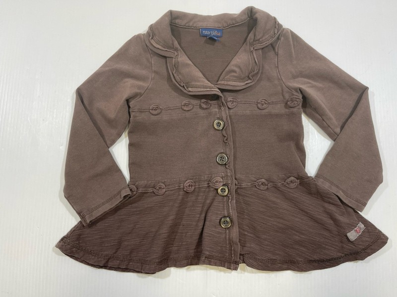 Naartjie Girls Brown 100% Cotton Long Sleeve Button Up Lightweight Jacket 5