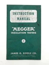 Vintage 1947 MEGGER Insulation Tester Instruction Manual 21-J James G. Biddle Co