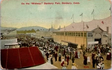 Danbury Fair Midway Scene 1911 - Half Tone Photo Postcard