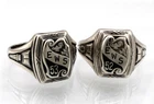 VINTAGE 1952-53 BP STERLING SILVER EWS CLASS RING LOT OF 2 SIZE 7 10.3 GRAMS