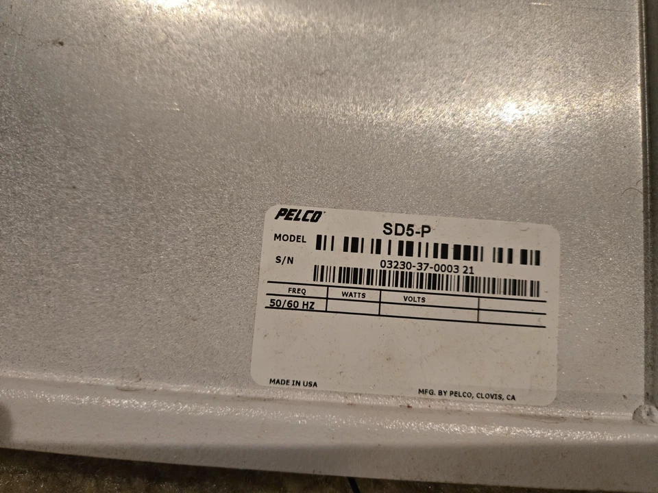 Pelco Hardware, Modelo: SD5-P, S/N: 03230-37-0003 21 Foto 3 de 4
