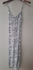 Reformation Midi Snakeskin Printed V-neck Slip Dress Size 4 Women's